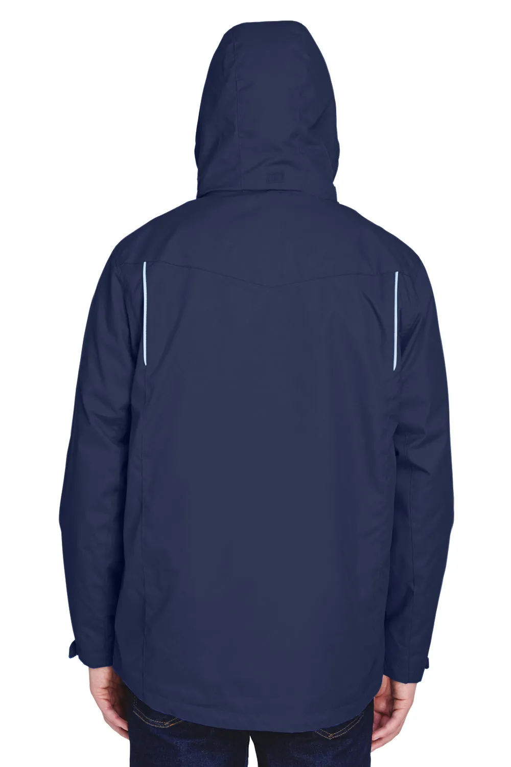 Core 365 Mens Region 3-in-1 Water Resistant Full Zip Hooded Jacket - Classic Navy Blue