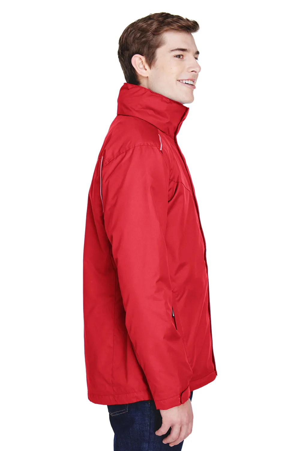 Core 365 Mens Region 3-in-1 Water Resistant Full Zip Hooded Jacket - Classic Red - Closeout
