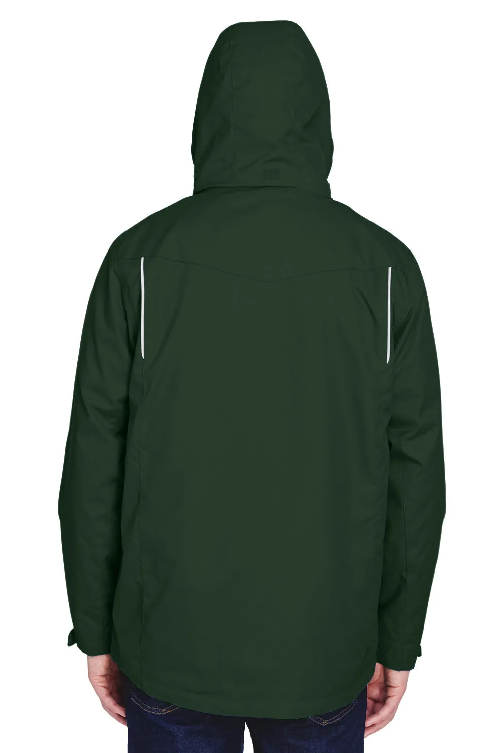 Core 365 Mens Region 3-in-1 Water Resistant Full Zip Hooded Jacket - Forest Green