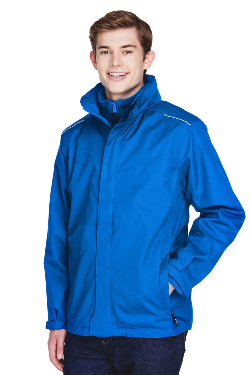 Core 365 Mens Region 3-in-1 Water Resistant Full Zip Hooded Jacket - True Royal Blue