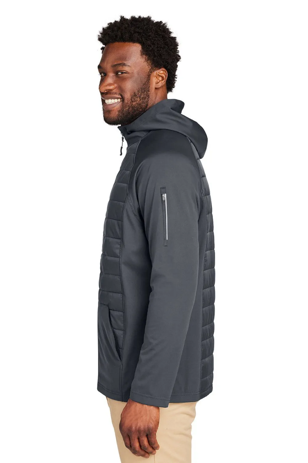 Core 365 Mens Techno Lite Hybrid Windproof & Waterproof Full Zip Hooded Jacket - Carbon Grey