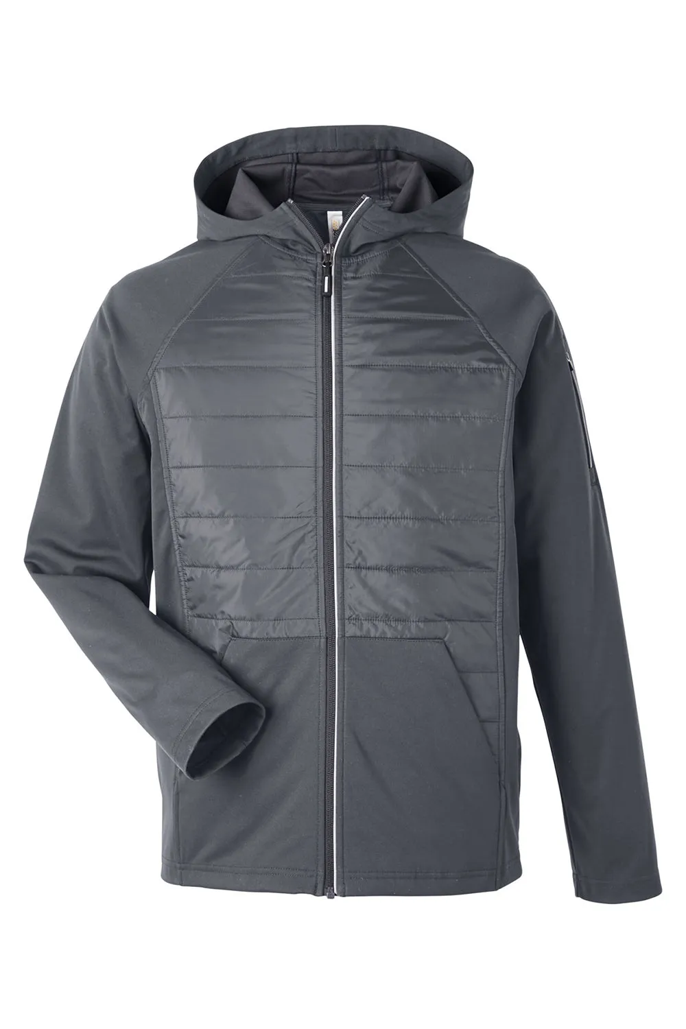 Core 365 Mens Techno Lite Hybrid Windproof & Waterproof Full Zip Hooded Jacket - Carbon Grey
