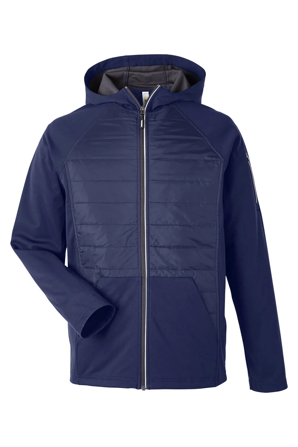 Core 365 Mens Techno Lite Hybrid Windproof & Waterproof Full Zip Hooded Jacket - Classic Navy Blue
