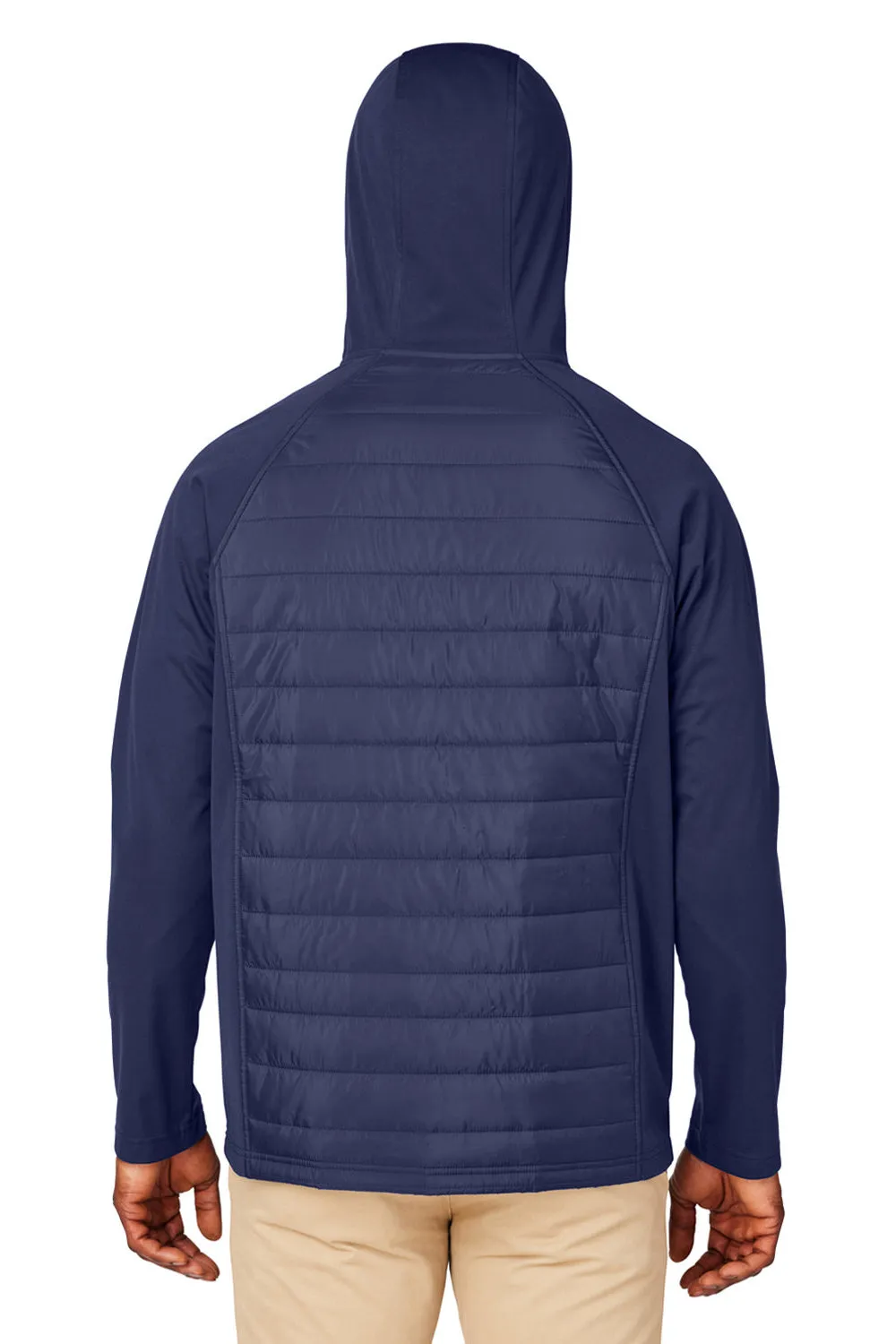 Core 365 Mens Techno Lite Hybrid Windproof & Waterproof Full Zip Hooded Jacket - Classic Navy Blue