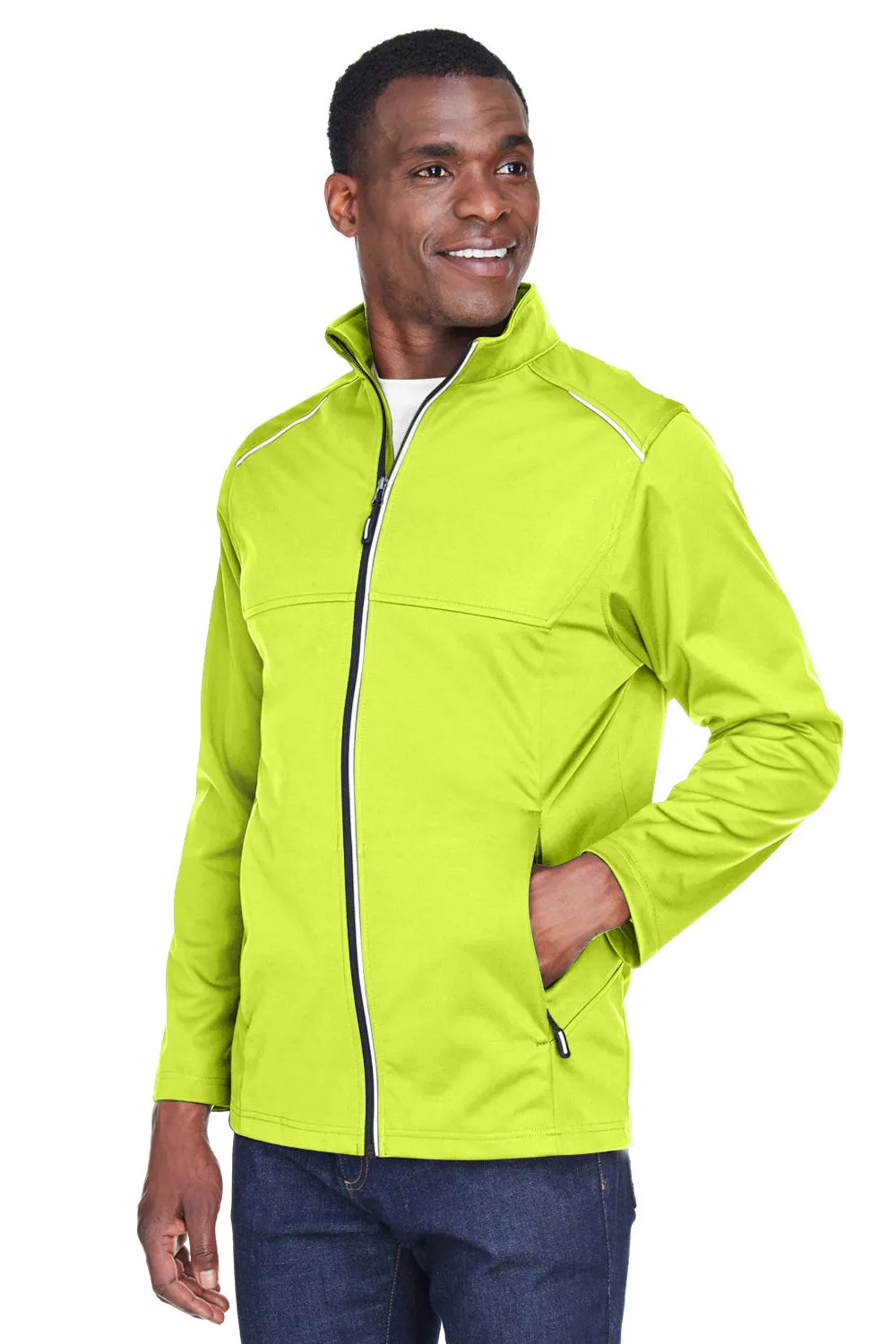 Core 365 Mens Techno Lite Water Resistant Full Zip Jacket - Safety Yellow