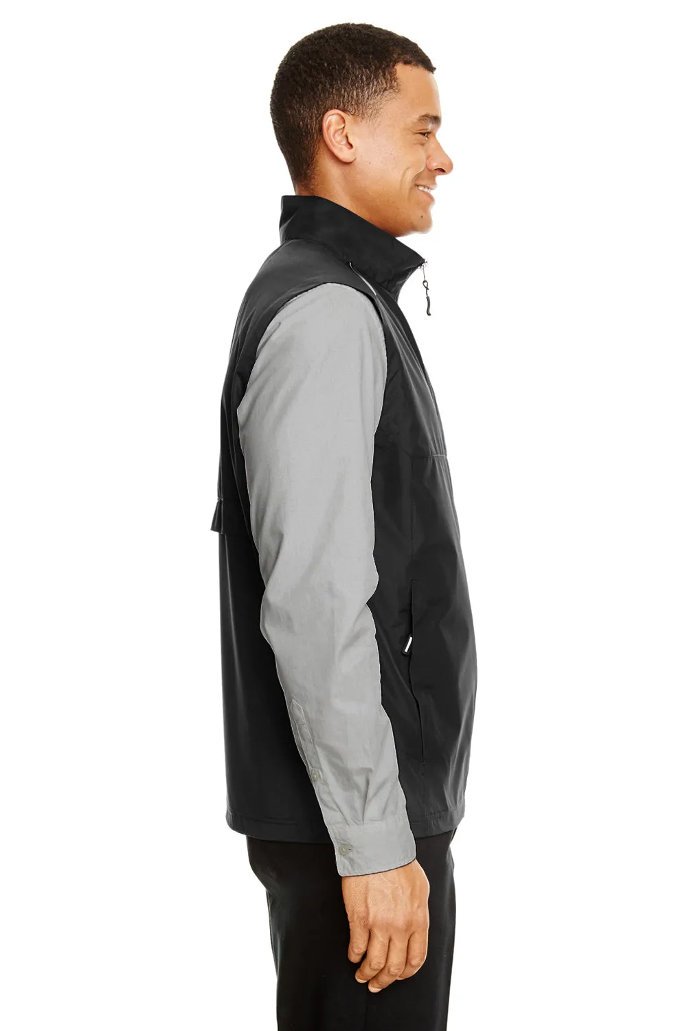 Core 365 Mens Techno Lite Water Resistant Full Zip Vest - Black