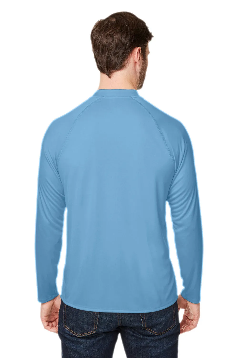 Core 365 Mens Ultra MVP Raglan Moisture Wicking Long Sleeve Crewneck T-Shirt - Columbia Blue
