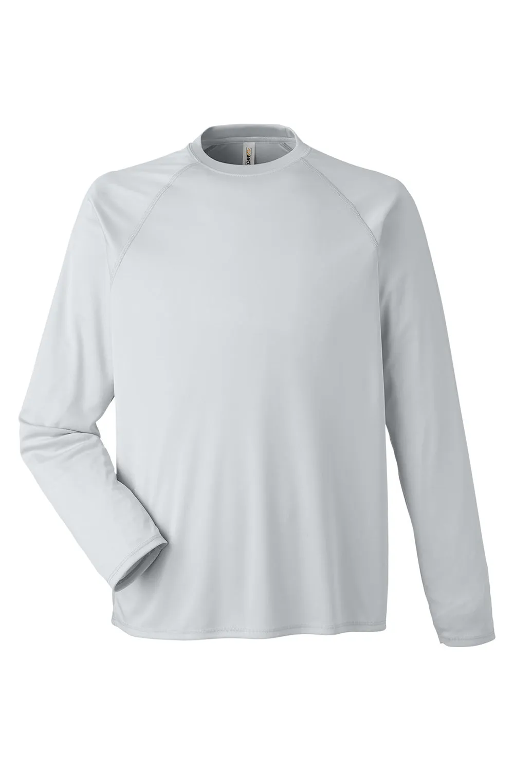 Core 365 Mens Ultra MVP Raglan Moisture Wicking Long Sleeve Crewneck T-Shirt - Platinum Grey