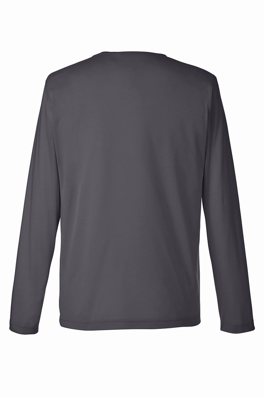Core 365 Mens Fusion ChromaSoft Performance Moisture Wicking Long Sleeve Crewneck T-Shirt - Carbon Grey