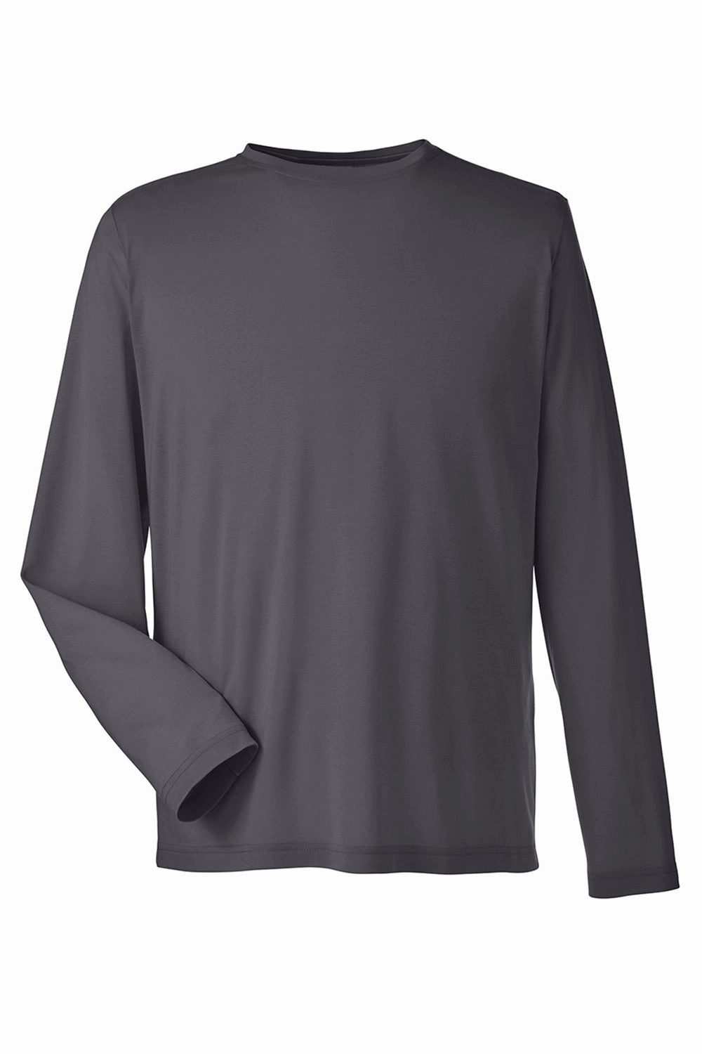 Core 365 Mens Fusion ChromaSoft Performance Moisture Wicking Long Sleeve Crewneck T-Shirt - Carbon Grey