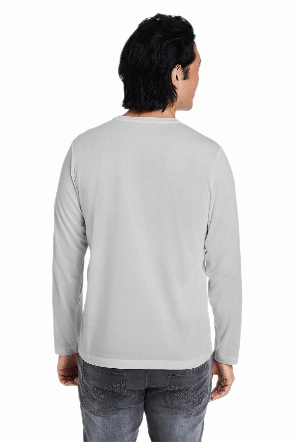 Core 365 Mens Fusion ChromaSoft Performance Moisture Wicking Long Sleeve Crewneck T-Shirt - Platinum Grey