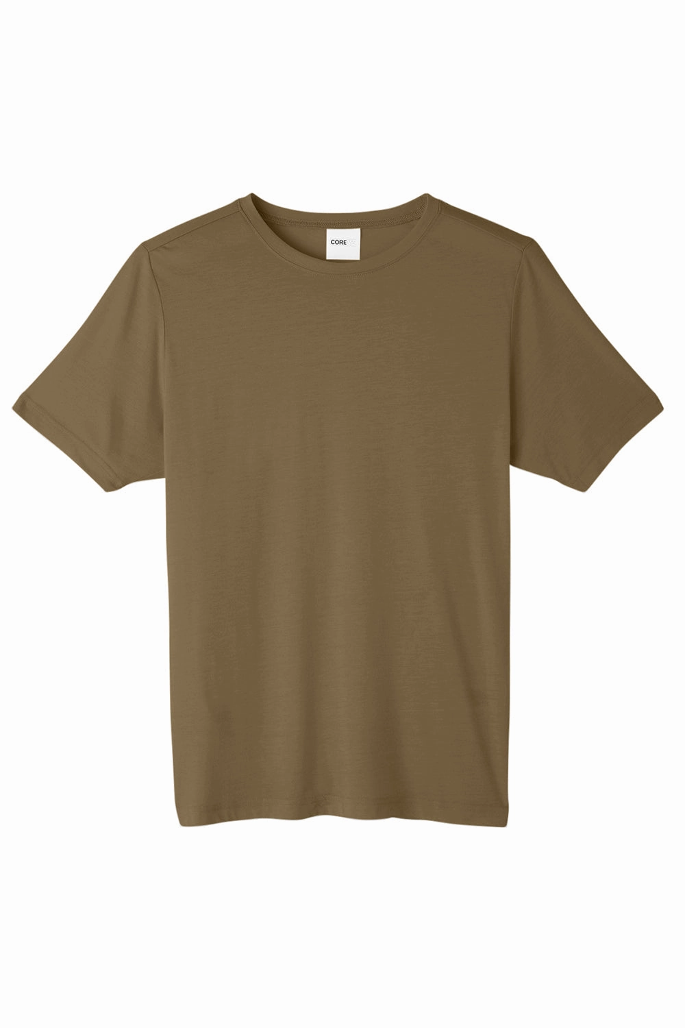 Core 365 Mens Fusion ChromaSoft Performance Moisture Wicking Short Sleeve Crewneck T-Shirt - Coyote Brown