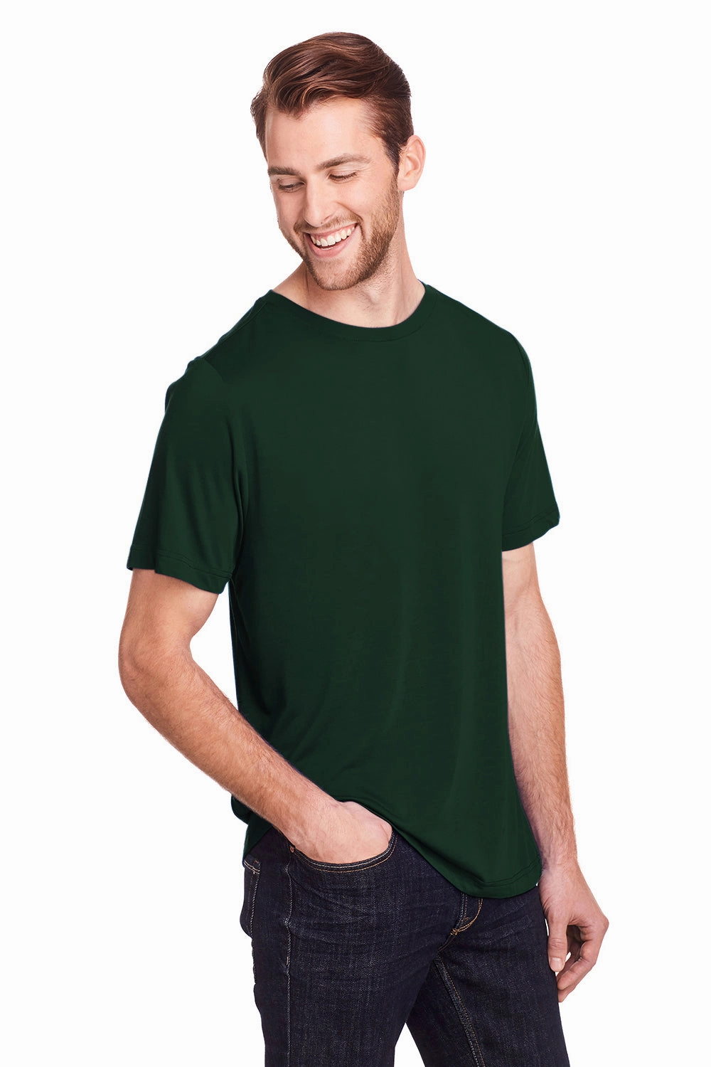 Core 365 Mens Fusion ChromaSoft Performance Moisture Wicking Short Sleeve Crewneck T-Shirt - Forest Green