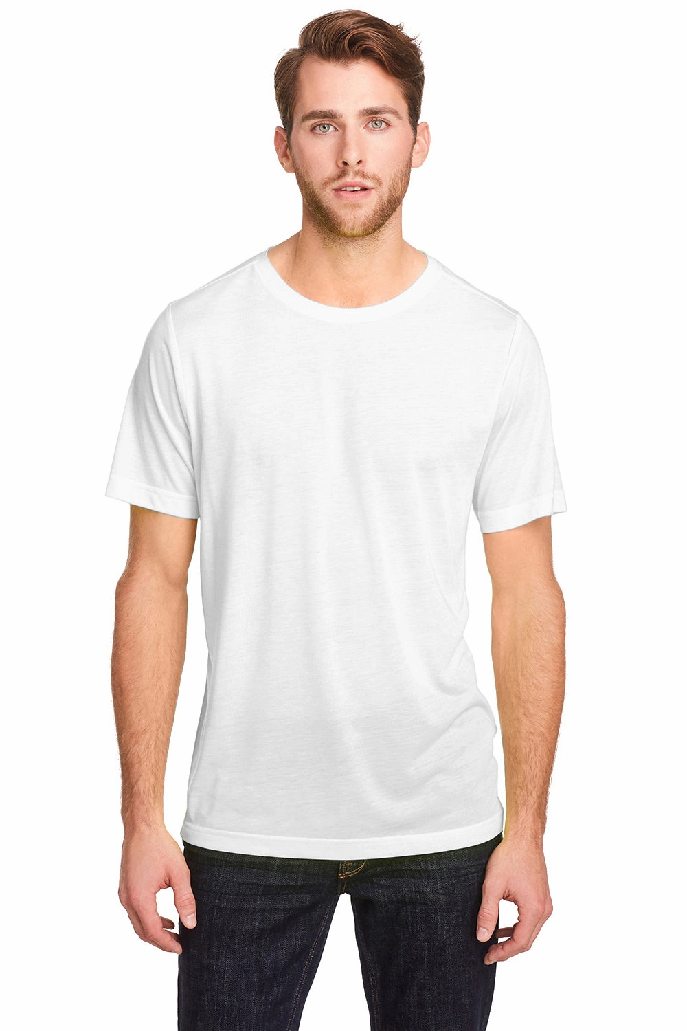 Core 365 Mens Fusion ChromaSoft Performance Moisture Wicking Short Sleeve Crewneck T-Shirt - White