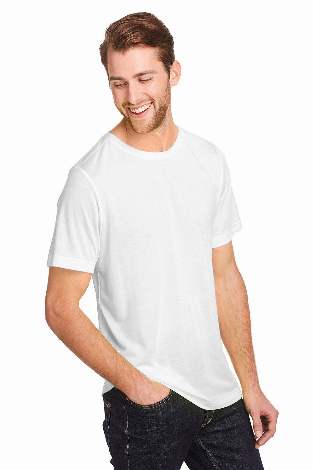Core 365 Mens Fusion ChromaSoft Performance Moisture Wicking Short Sleeve Crewneck T-Shirt - White