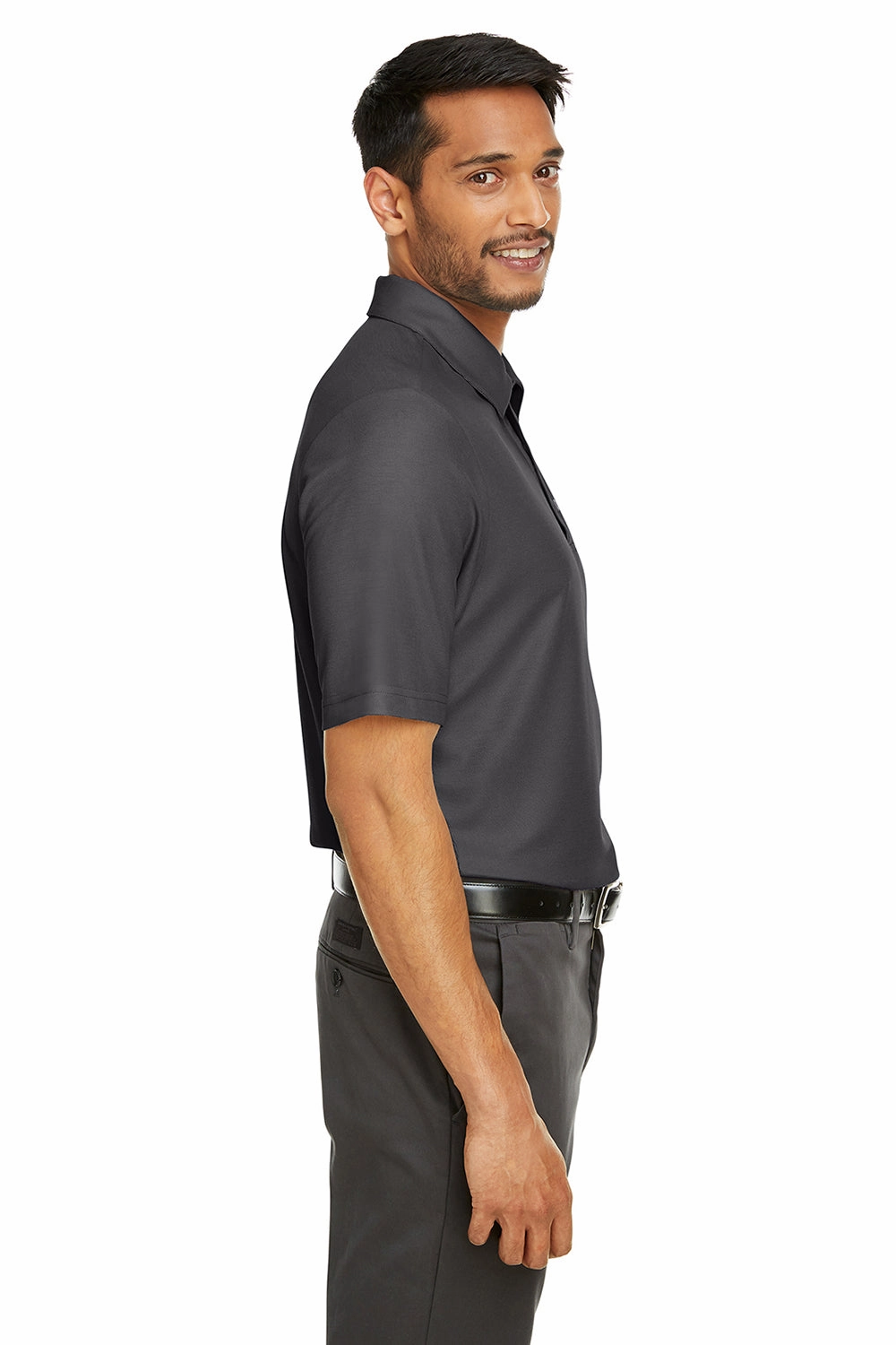 Core 365 Mens Fusion ChromaSoft Performance Moisture Wicking Short Sleeve Polo Shirt - Carbon Grey