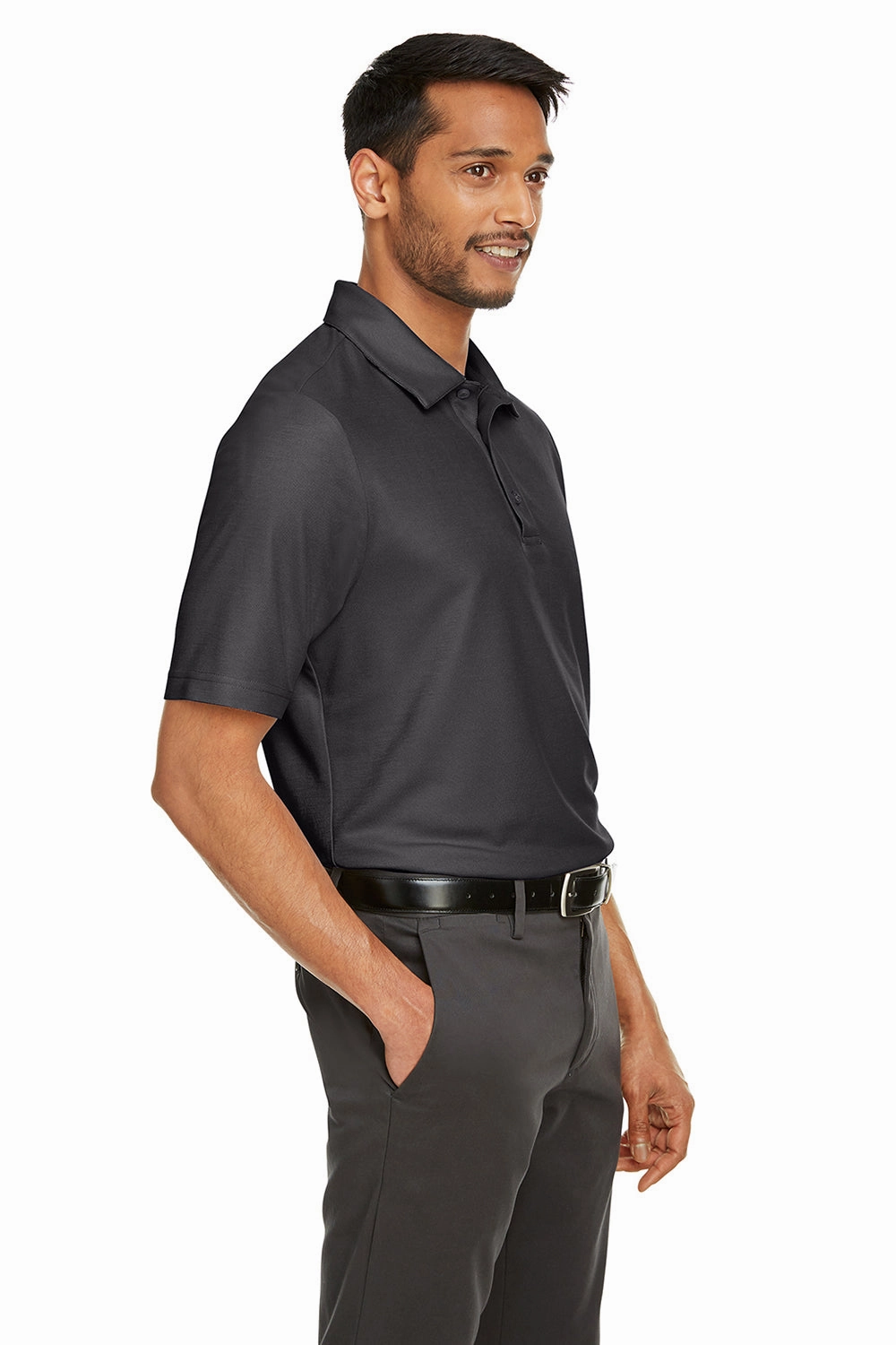 Core 365 Mens Fusion ChromaSoft Performance Moisture Wicking Short Sleeve Polo Shirt - Carbon Grey