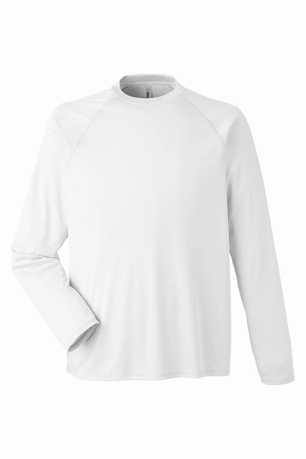 Core 365 Mens Ultra MVP Raglan Moisture Wicking Long Sleeve Crewneck T-Shirt - White