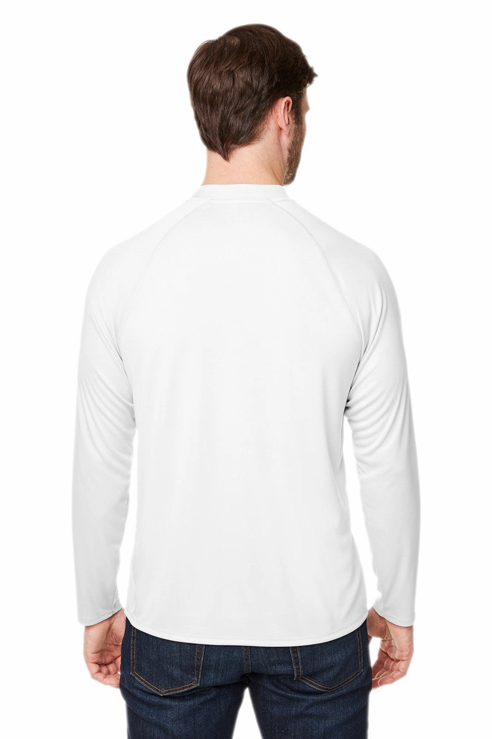 Core 365 Mens Ultra MVP Raglan Moisture Wicking Long Sleeve Crewneck T-Shirt - White