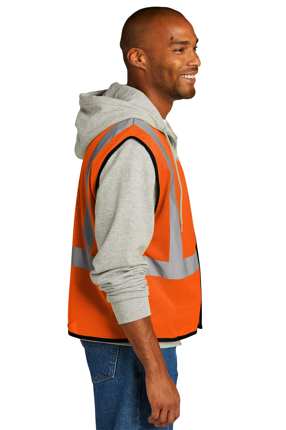 CornerStone Mens ANSI 107 Class 2 Mesh Vest w/ Pocket - Safety Orange