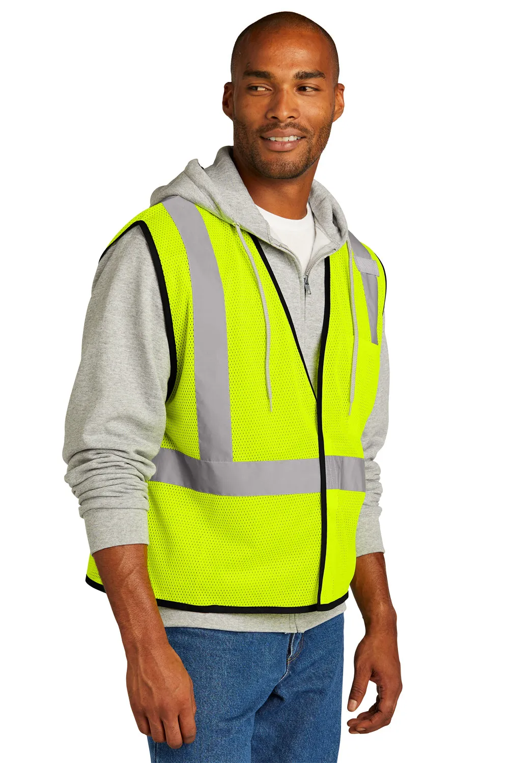 CornerStone Mens ANSI 107 Class 2 Mesh Vest w/ Pocket - Safety Yellow