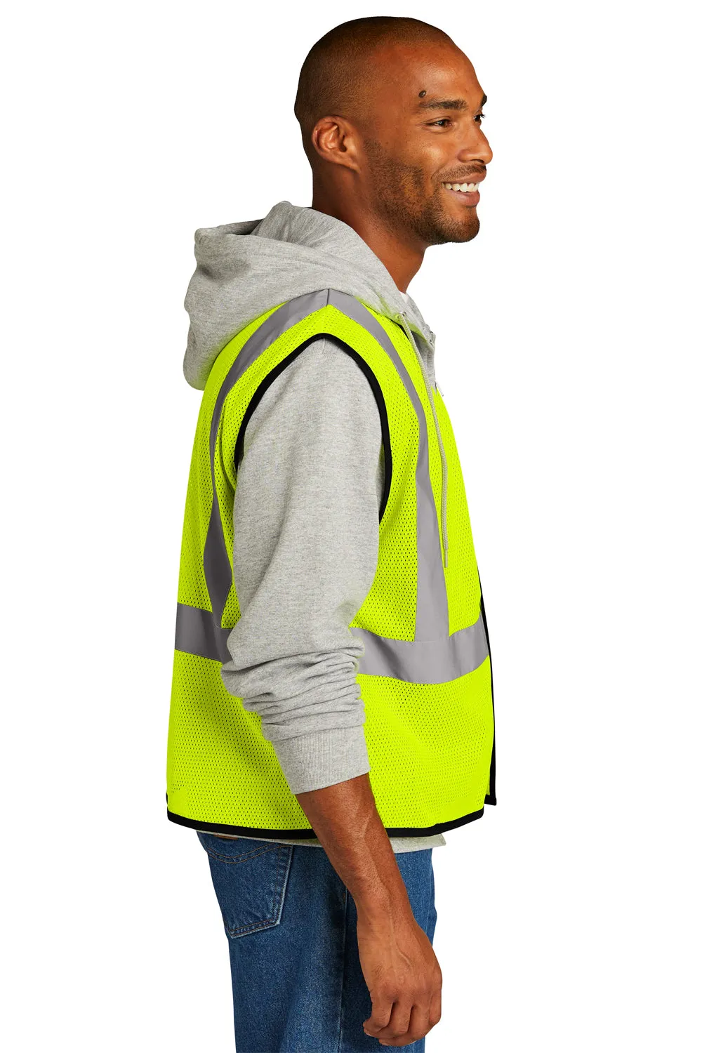 CornerStone Mens ANSI 107 Class 2 Mesh Vest w/ Pocket - Safety Yellow