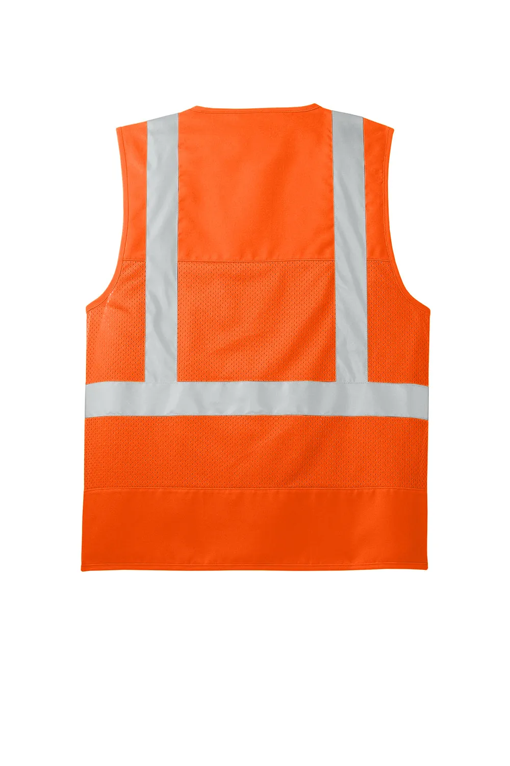 CornerStone Mens ANSI 107 Class 2 Safety Full Zip Vest - Safety Orange
