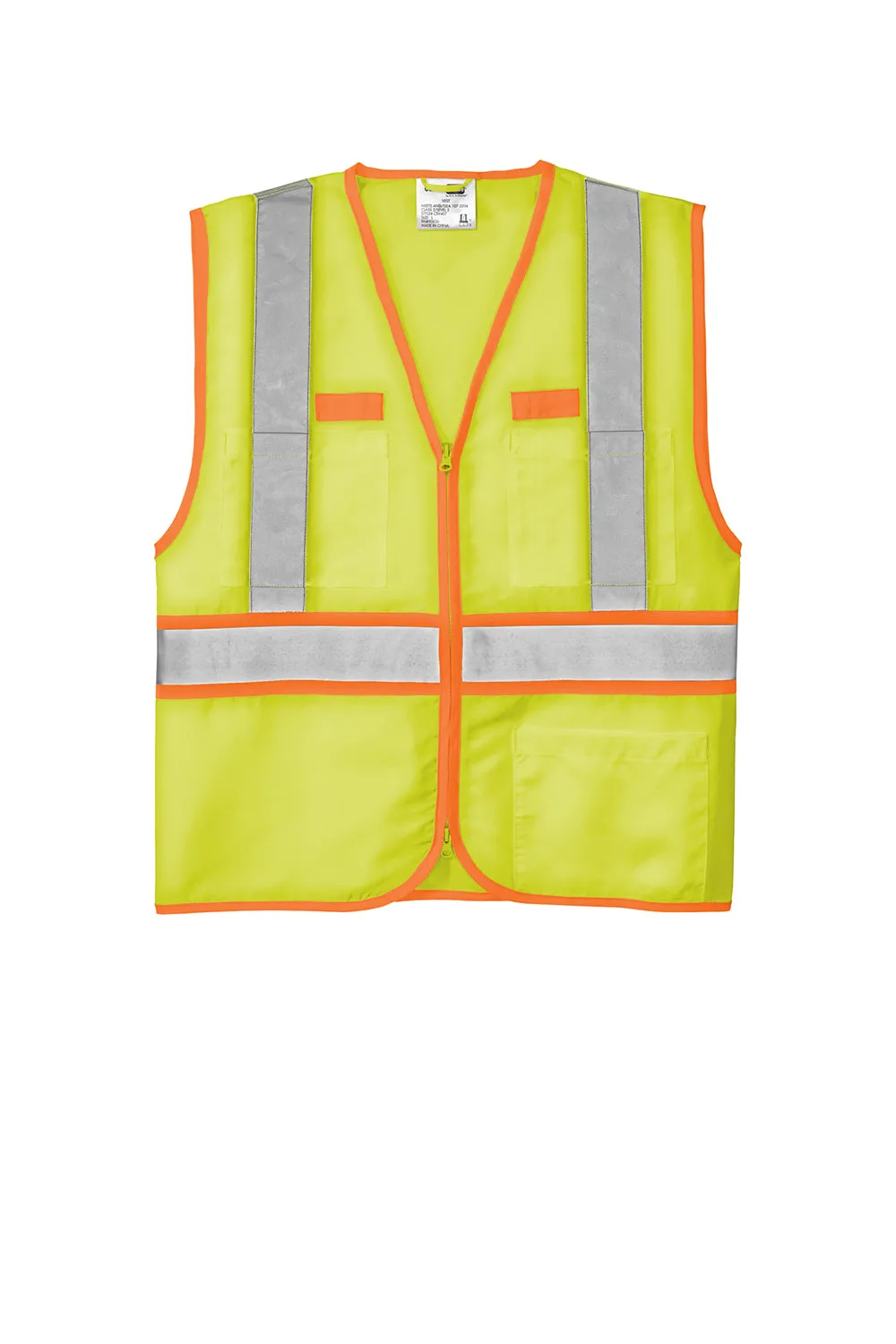 CornerStone Mens ANSI 107 Class 2 Safety Full Zip Vest - Safety Yellow