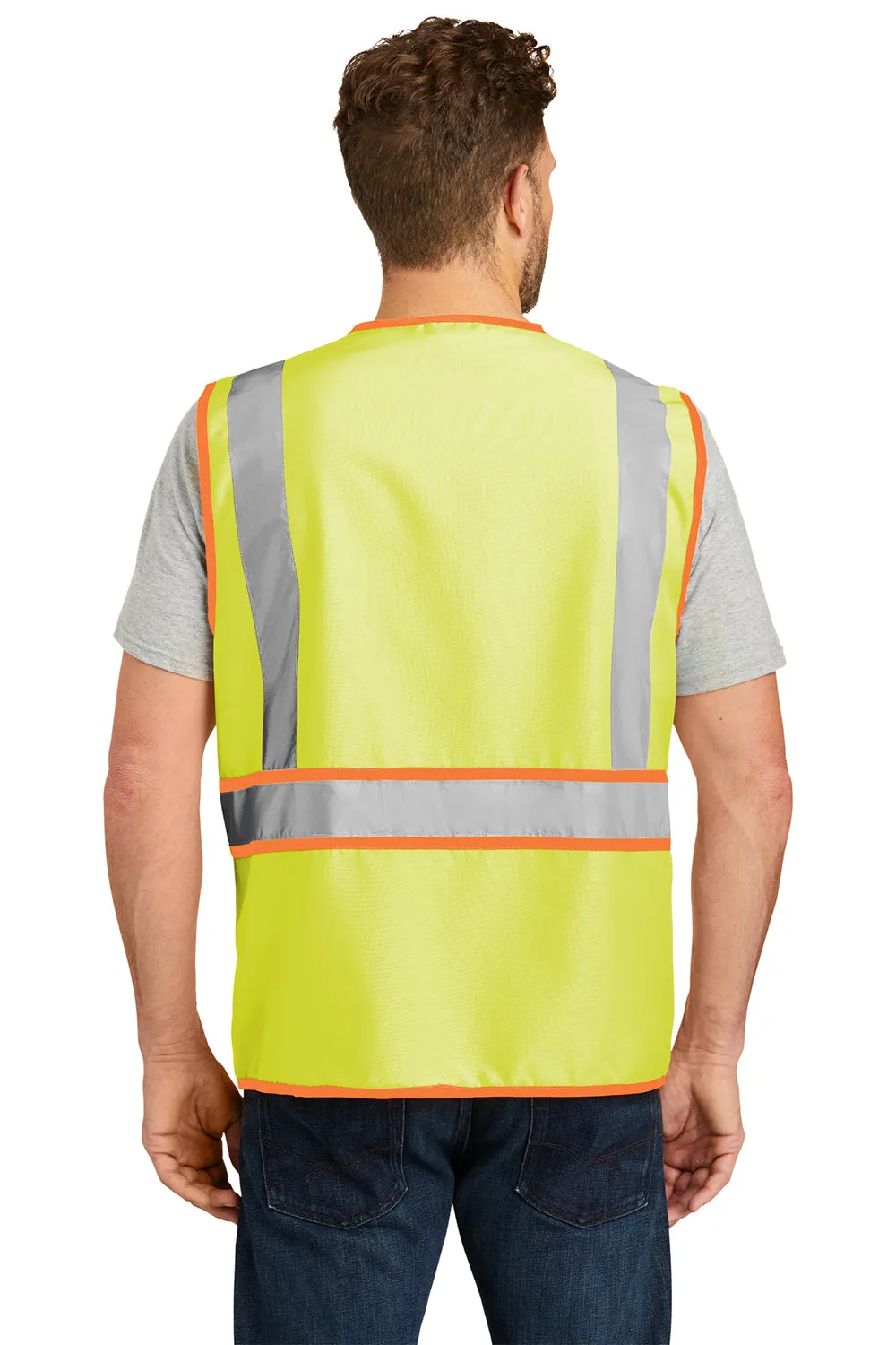 CornerStone Mens ANSI 107 Class 2 Safety Full Zip Vest - Safety Yellow