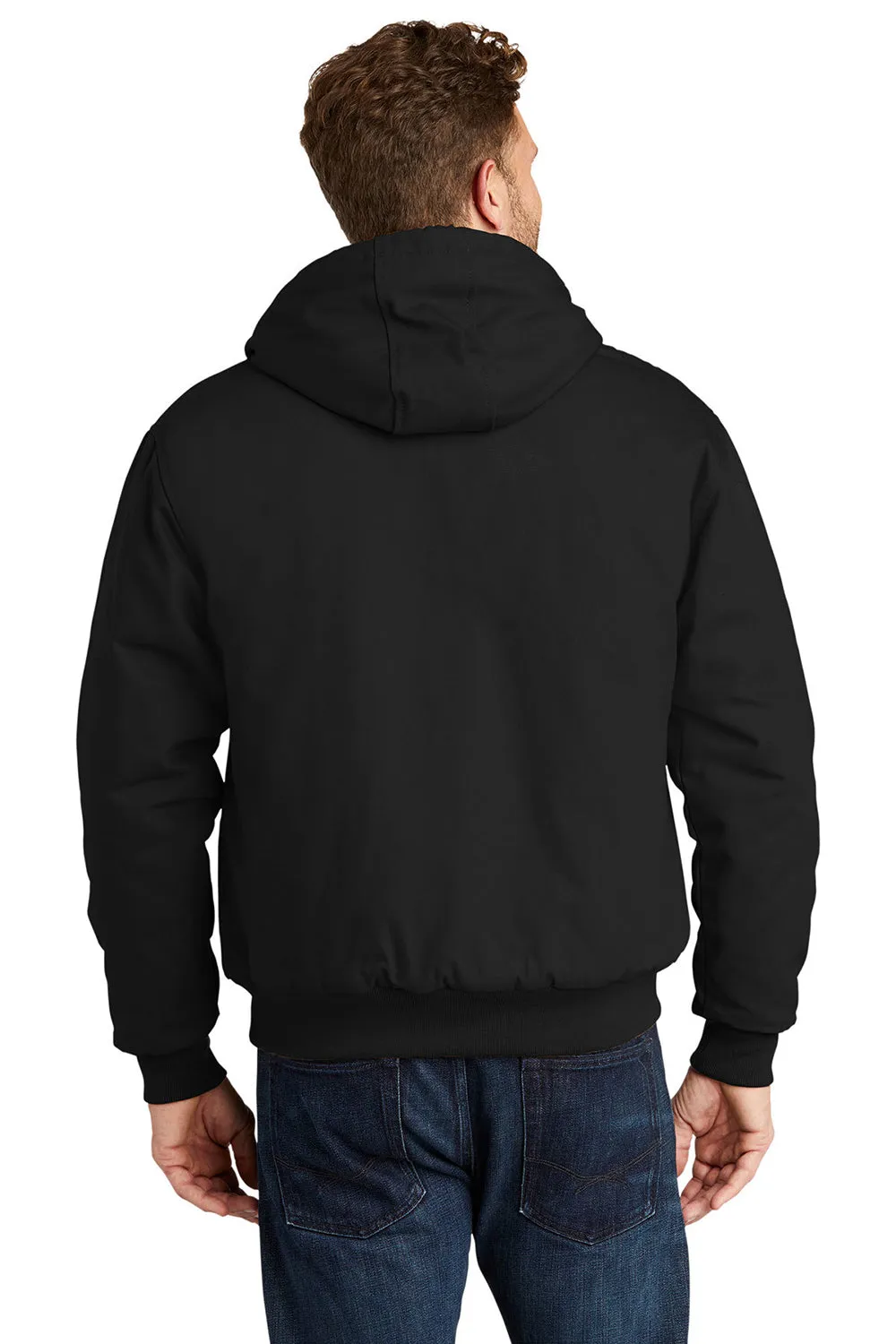 CornerStone Mens Duck Cloth Full Zip Hooded Jacket - Black
