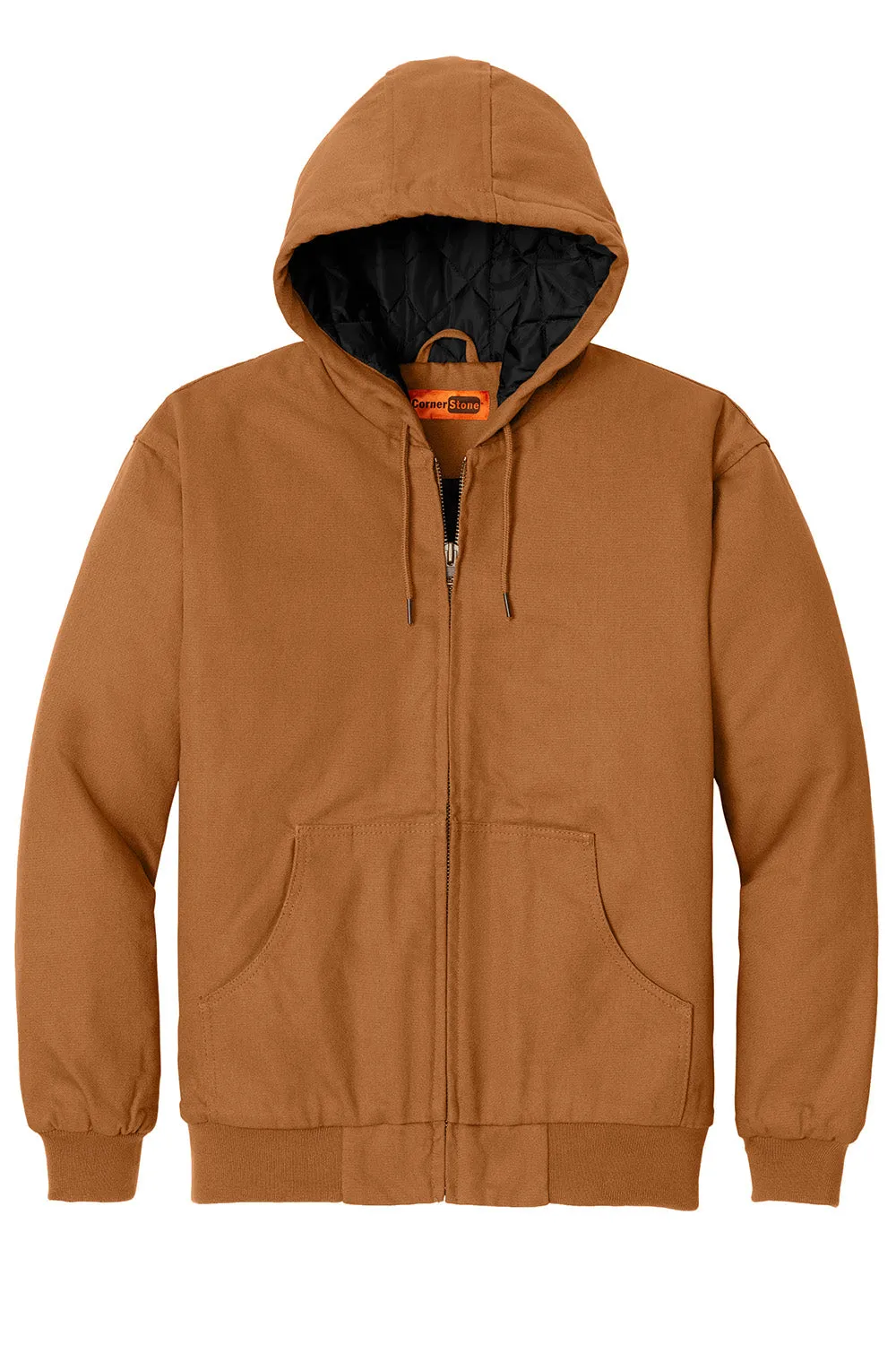 CornerStone Mens Duck Cloth Full Zip Hooded Jacket - Duck Brown