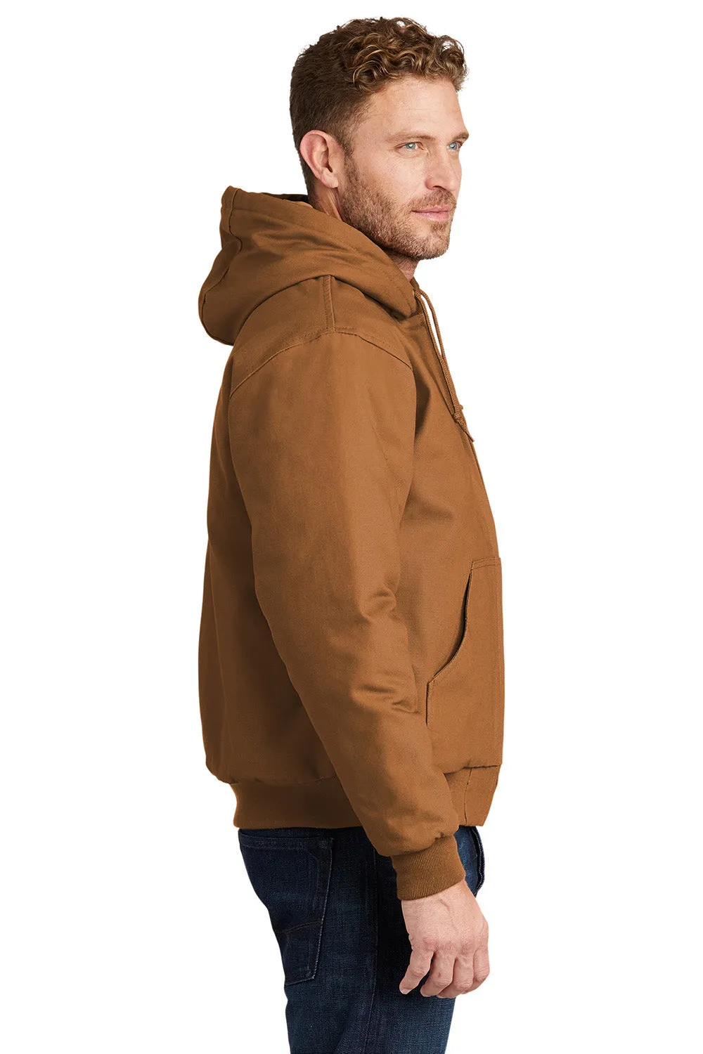 CornerStone Mens Duck Cloth Full Zip Hooded Jacket - Duck Brown
