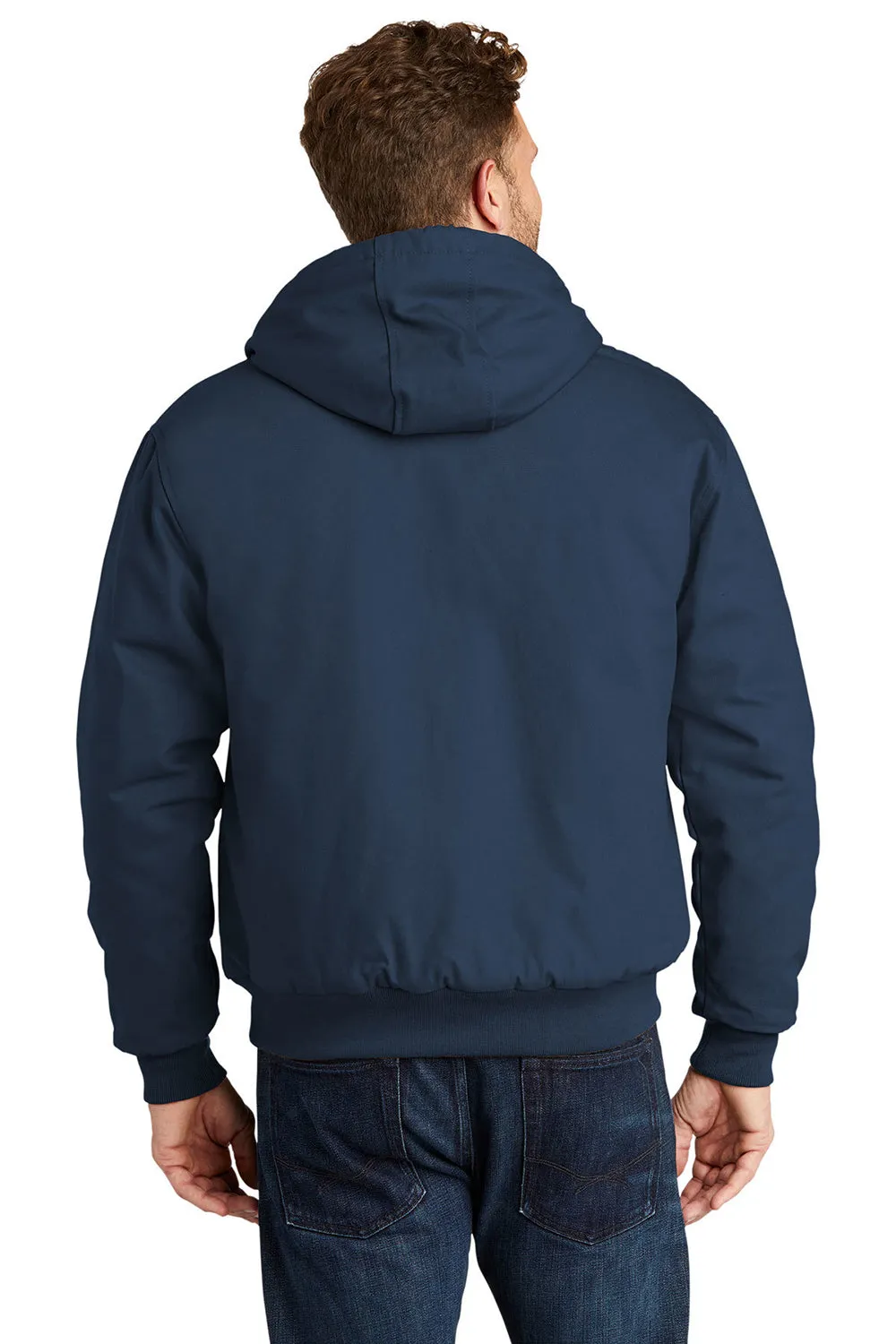 CornerStone Mens Duck Cloth Full Zip Hooded Jacket - Navy Blue