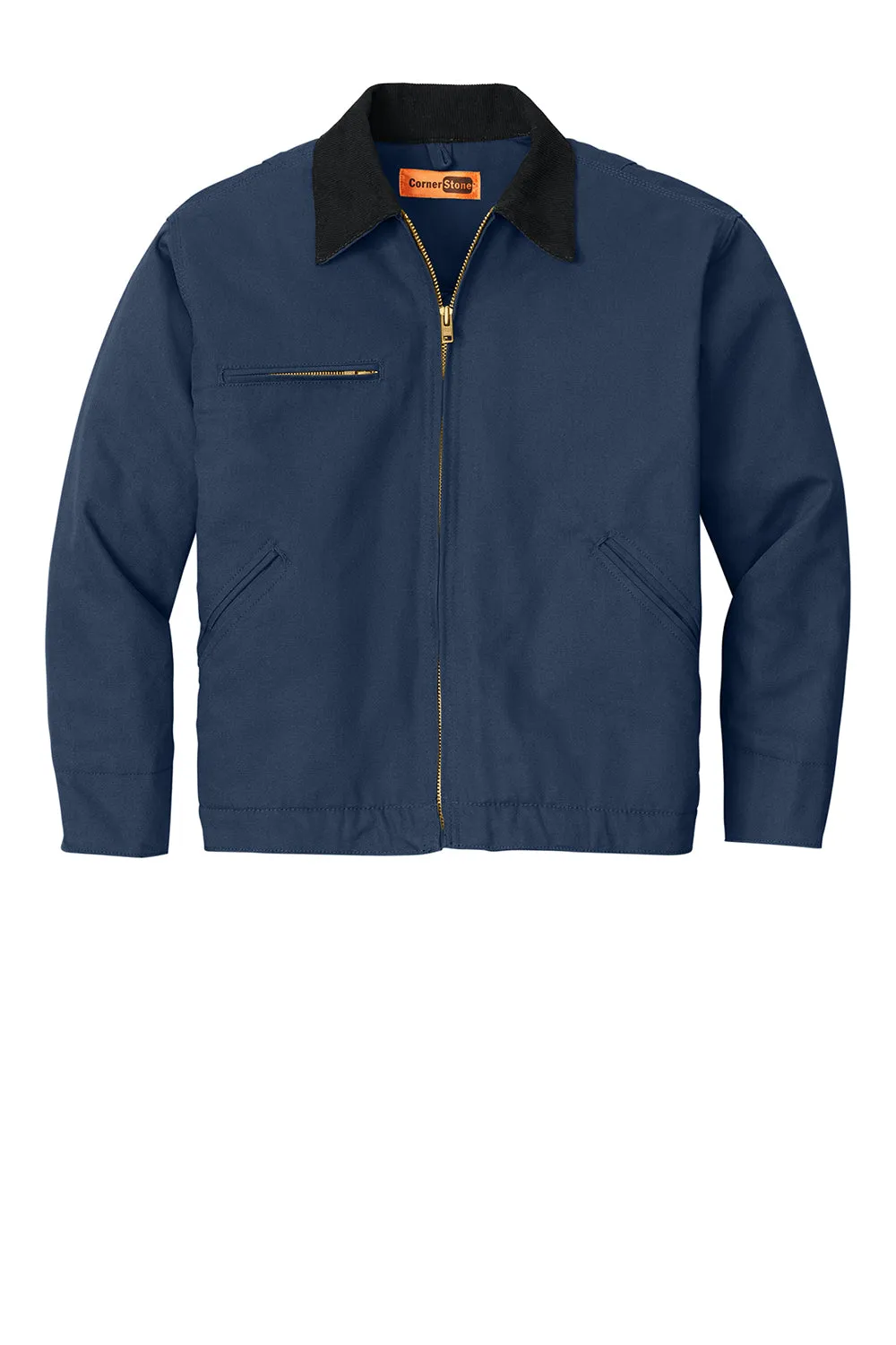 CornerStone Mens Duck Cloth Full Zip Jacket - Navy Blue