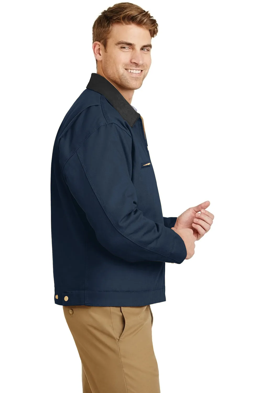 CornerStone Mens Duck Cloth Full Zip Jacket - Navy Blue