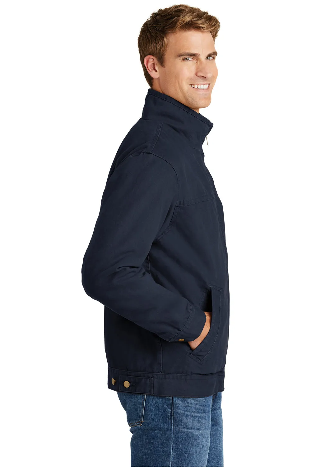 CornerStone Mens Duck Cloth Full Zip Jacket - Navy Blue