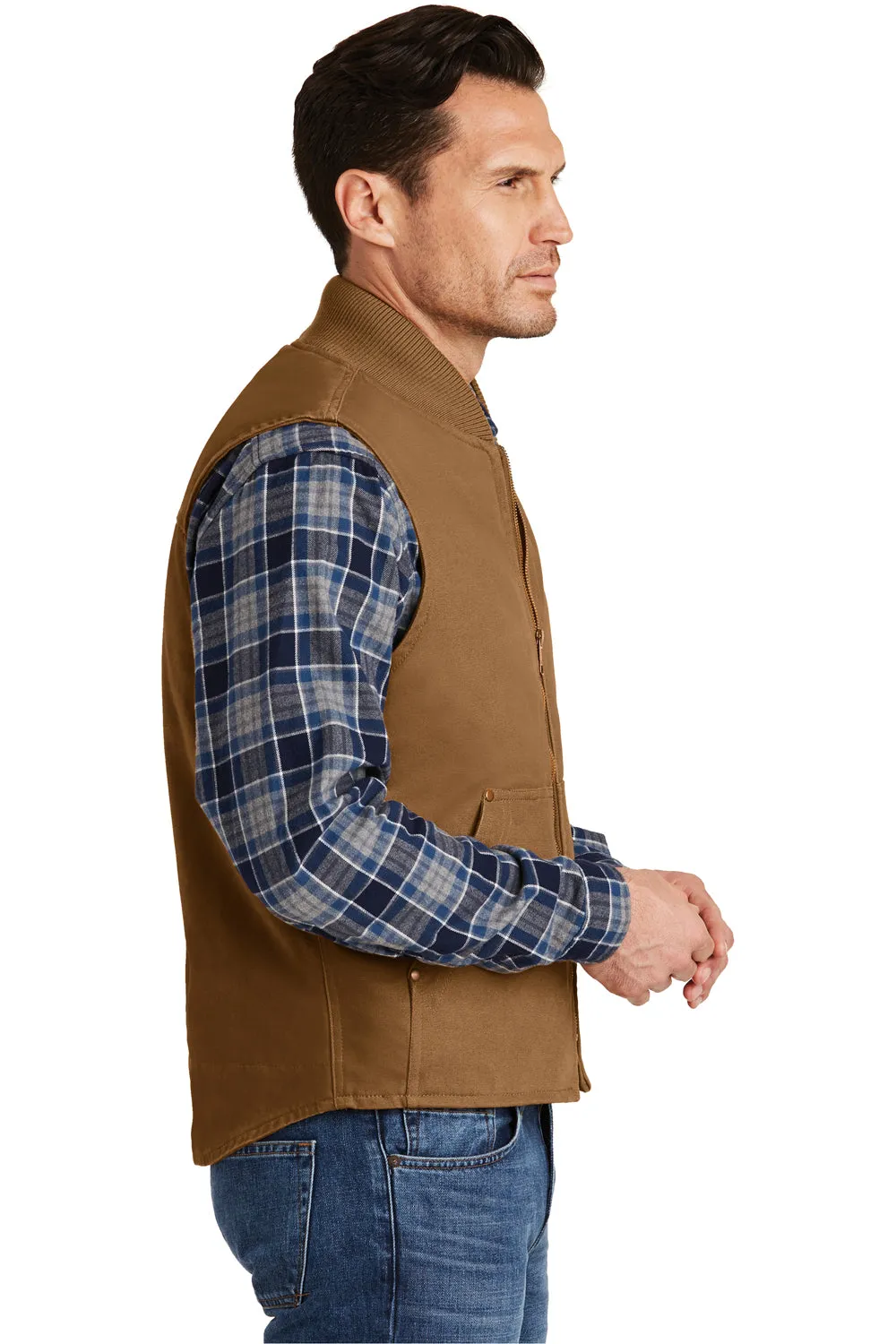 CornerStone Mens Duck Cloth Full Zip Vest - Duck Brown