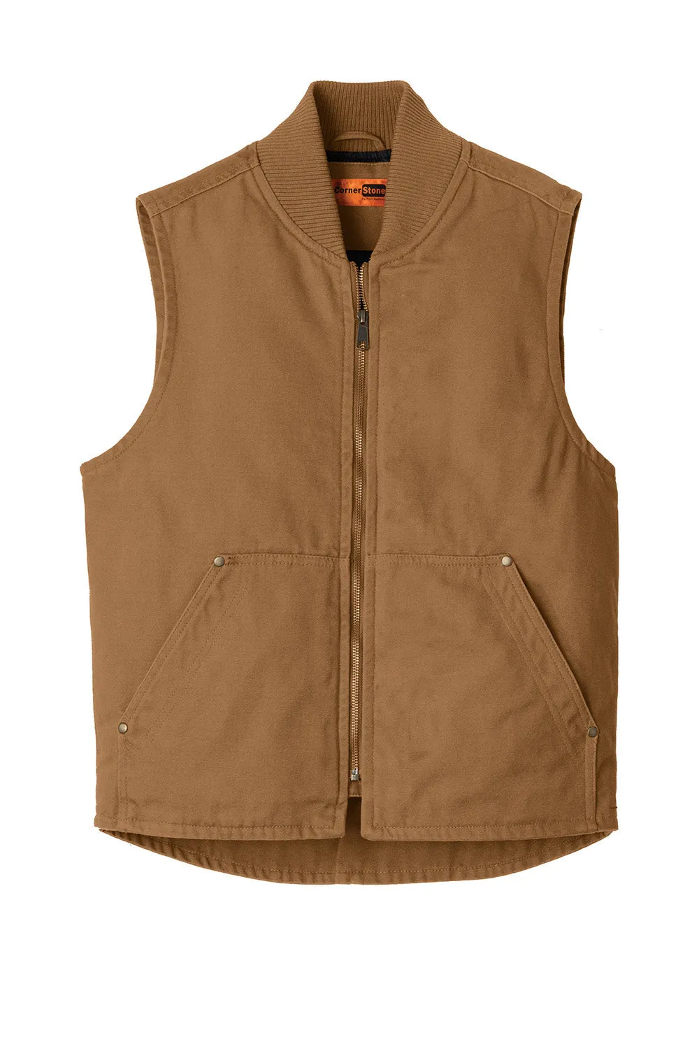 CornerStone Mens Duck Cloth Full Zip Vest - Duck Brown