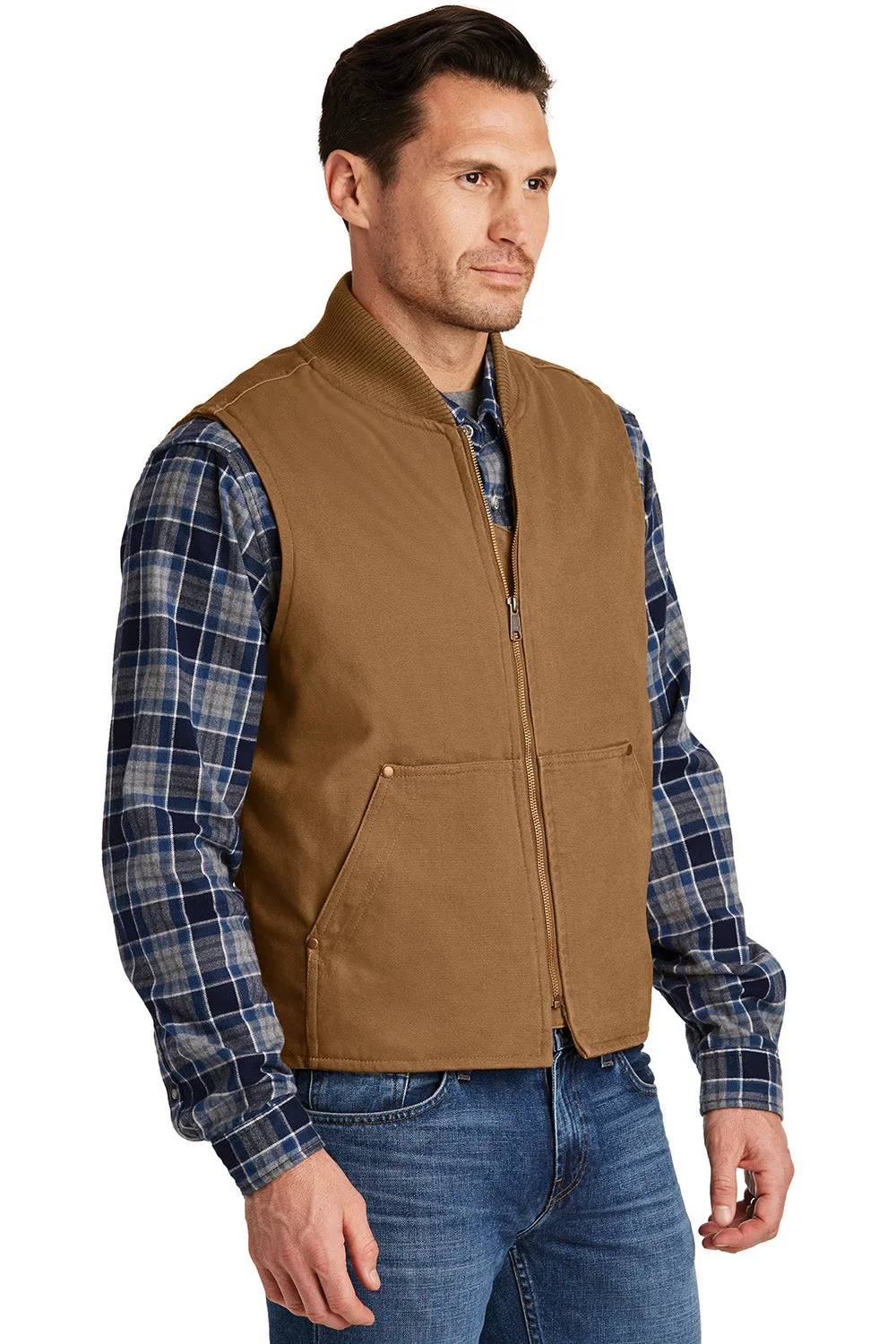 CornerStone Mens Duck Cloth Full Zip Vest - Duck Brown