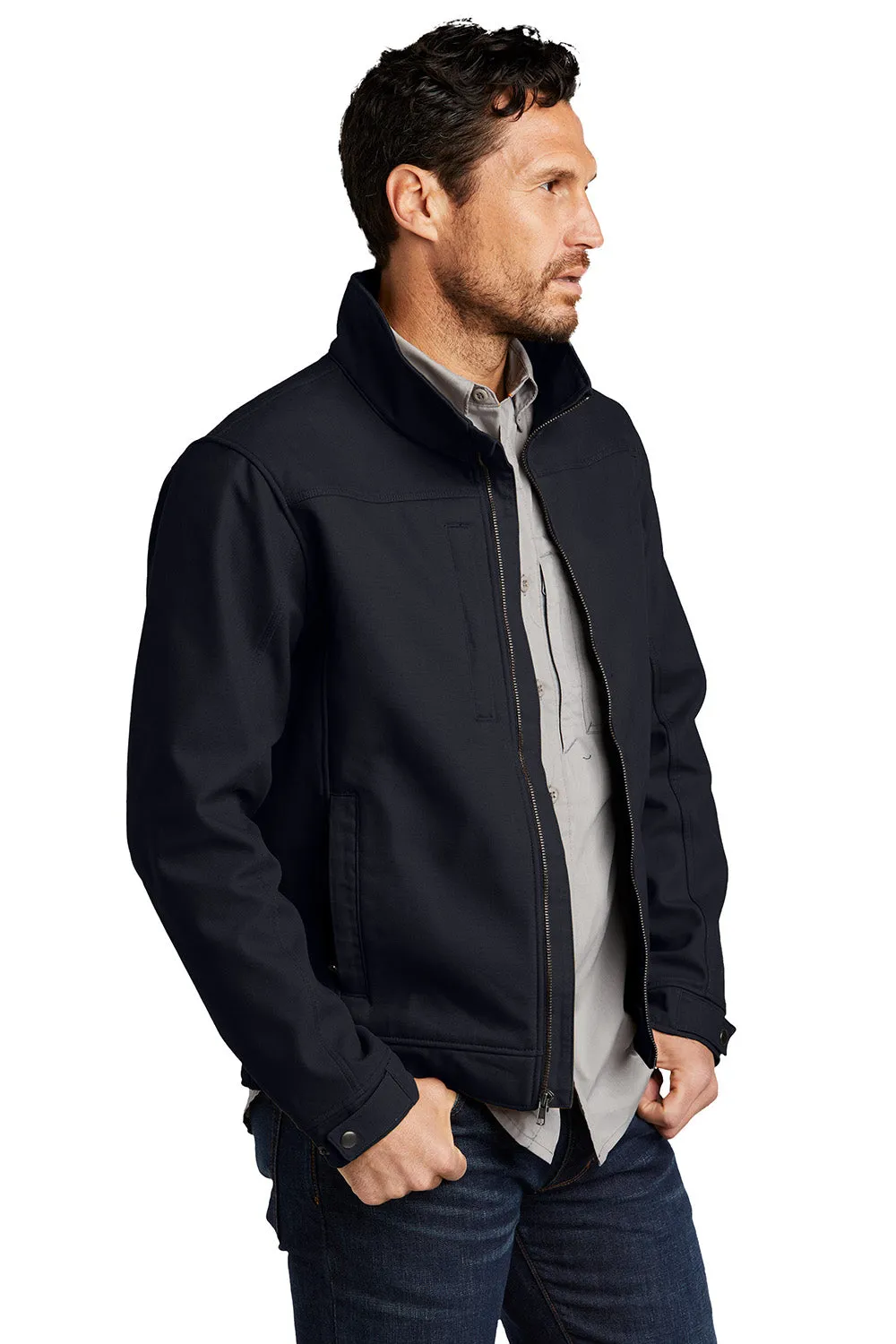 CornerStone Mens Duck Cloth Water Resistant Full Zip Jacket - Navy Blue