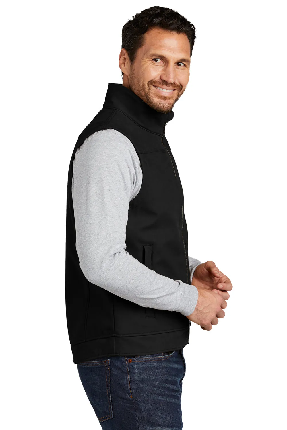 CornerStone Mens Duck Cloth Water Resistant Full Zip Vest - Black