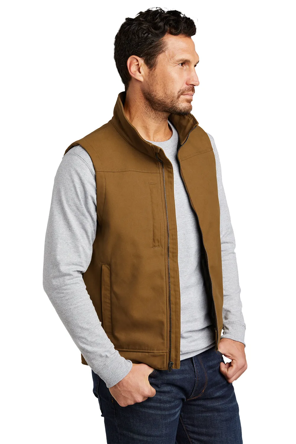 CornerStone Mens Duck Cloth Water Resistant Full Zip Vest - Duck Brown
