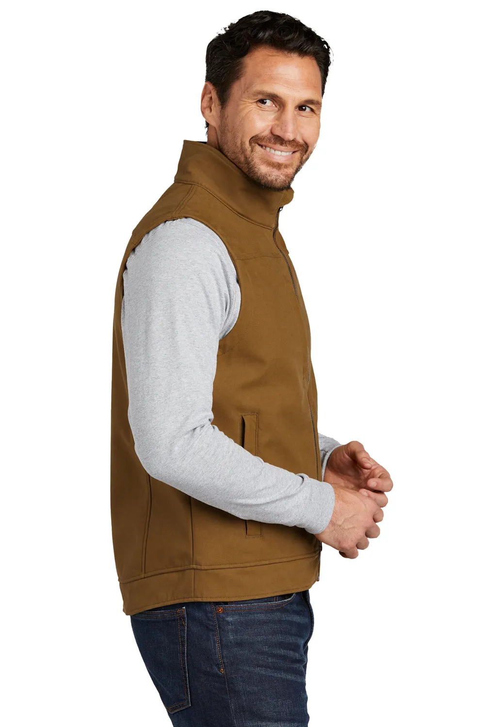 CornerStone Mens Duck Cloth Water Resistant Full Zip Vest - Duck Brown