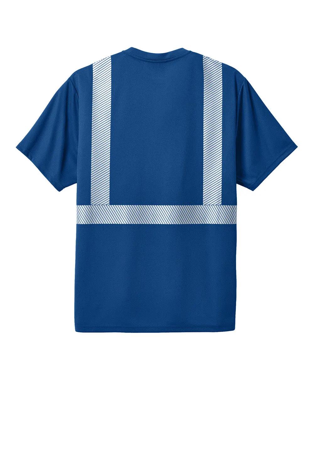 CornerStone Mens Enhanced Visibility Moisture Wicking Short Sleeve Crewneck T-Shirt w/ Pocket - Royal Blue