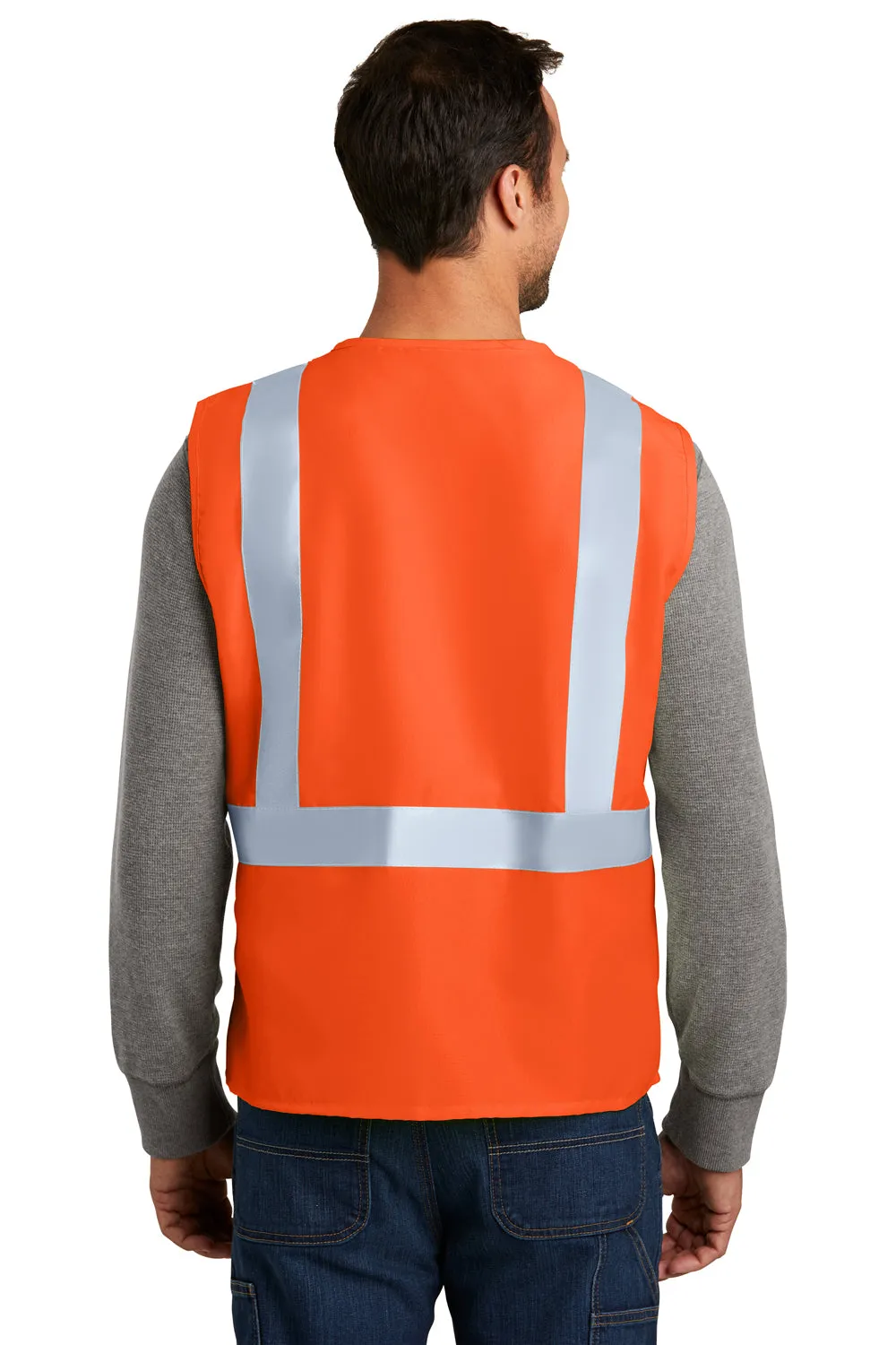 CornerStone Mens Enhanced Visibility Safety Vest - Safety Orange - Closeout