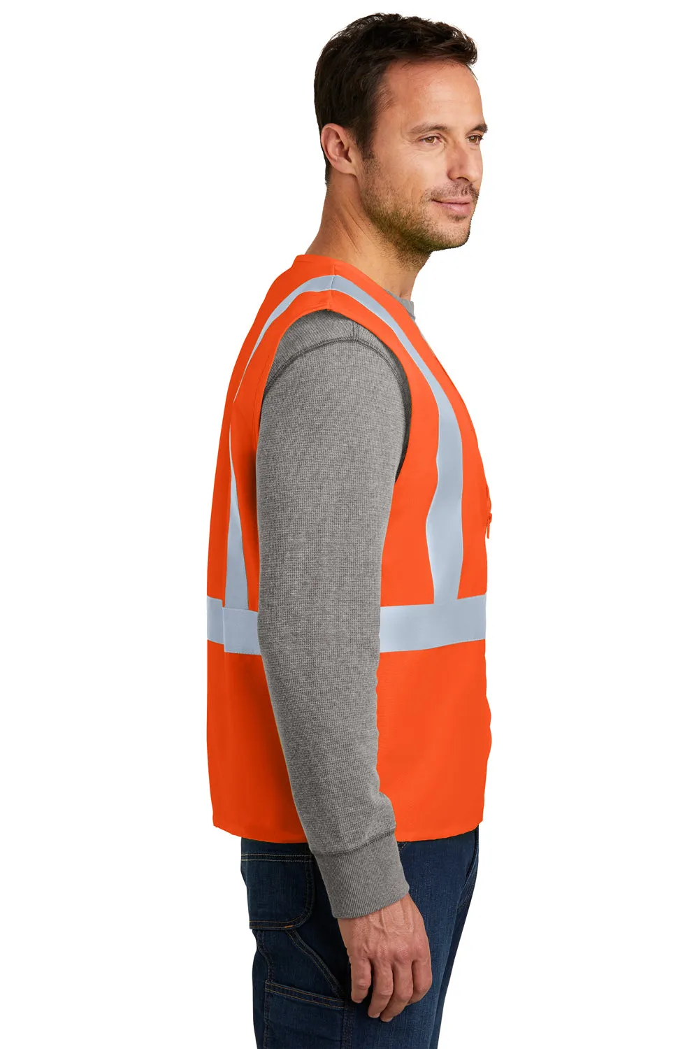 CornerStone Mens Enhanced Visibility Safety Vest - Safety Orange - Closeout