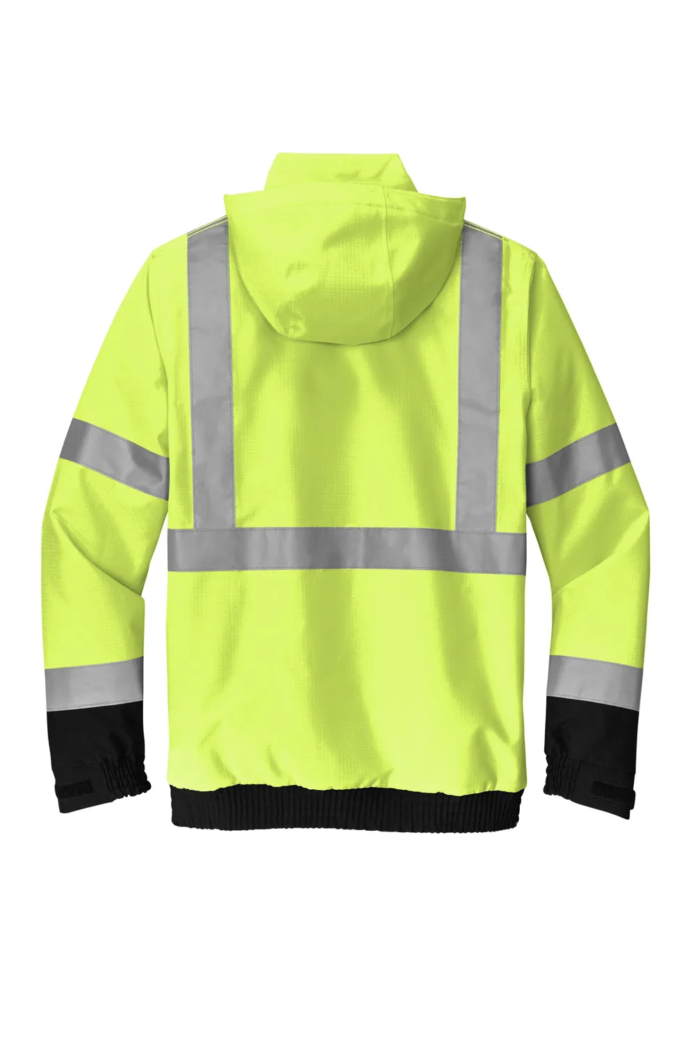 CornerStone Mens Enhanced Visibility Waterproof Ripstop Full Zip Hooded Jacket - Safety Yellow