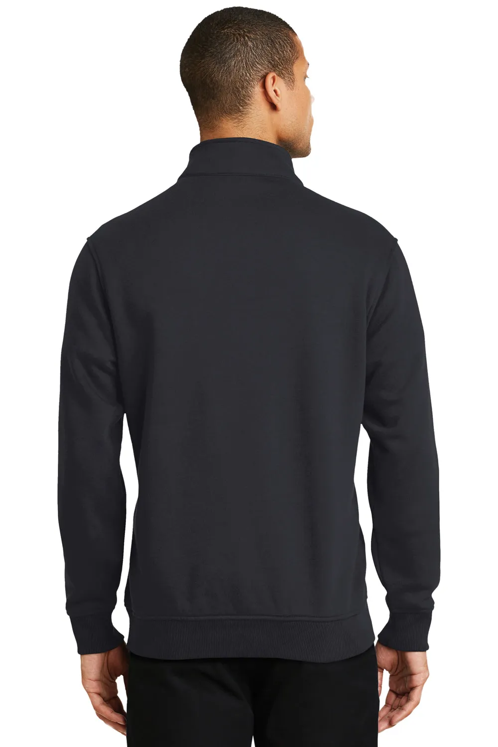 CornerStone Mens Fleece 1/4 Zip Sweatshirt w/ Pockets - Dark Navy Blue