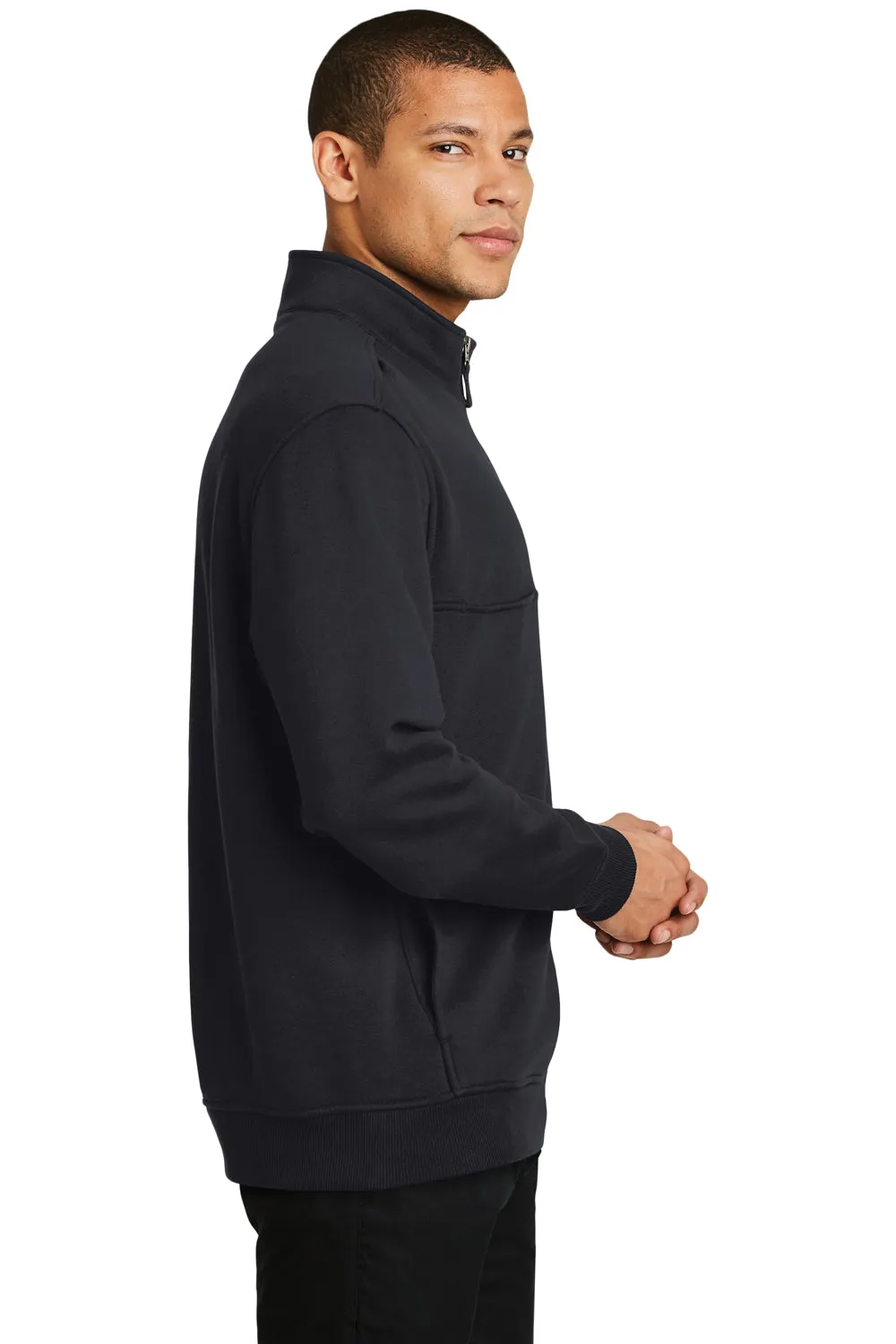CornerStone Mens Fleece 1/4 Zip Sweatshirt w/ Pockets - Dark Navy Blue