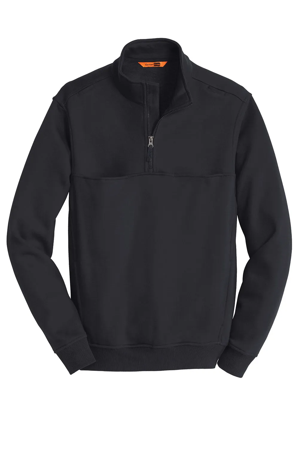 CornerStone Mens Fleece 1/4 Zip Sweatshirt w/ Pockets - Dark Navy Blue